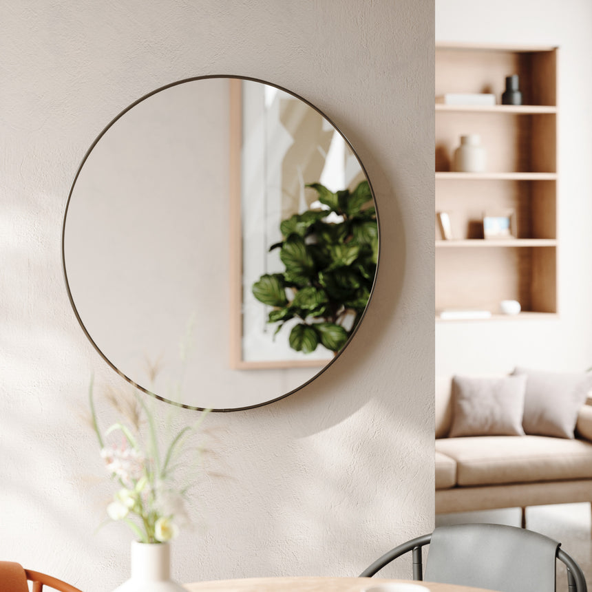 Specchio da parete Hubba D 86 cm Titanio-Metallico UMBRA