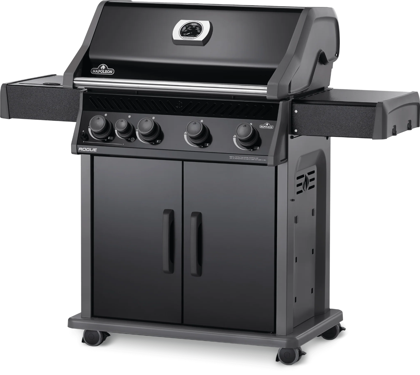 BARBECUE A GAS ROGUE 525 NERO 4 BRUCIATORI + 1 FORNELLO LATERALE