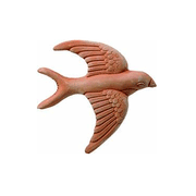DECORAZIONE RONDINE RIFINITA A MANO 25 CM IN TERRACOTTA