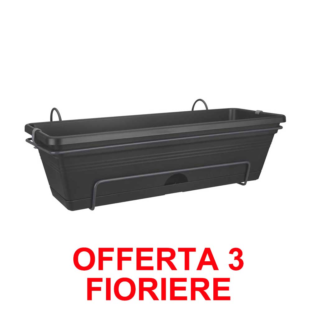 OFFERTA 3 FIORIERA GREEN BASICS TROUGH ALLIN1 50CM LIVING BLACK