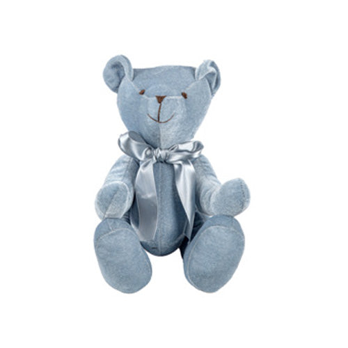 ORSO PELUCHE IN VELLUTO AZZURRO 40 CM