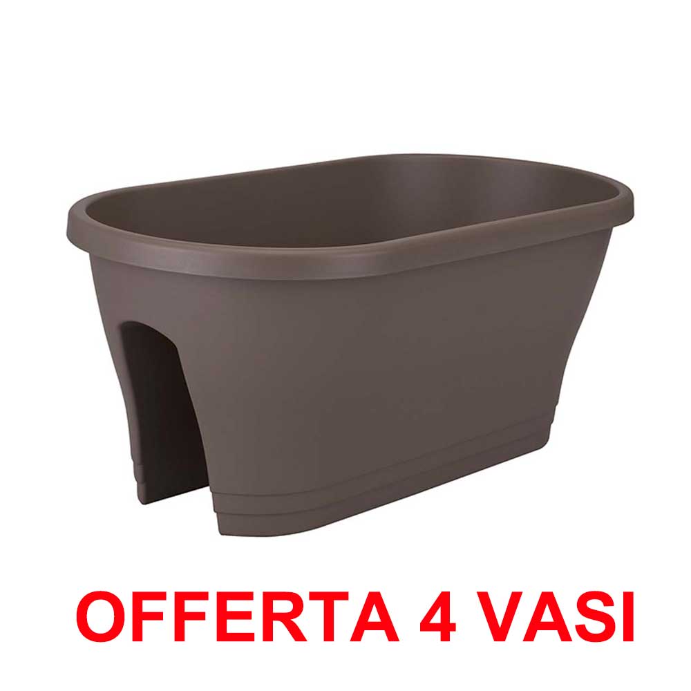 OFFERTA 4 VASO CORSICA FLOWER BRIDGE 60CM TAUPE
