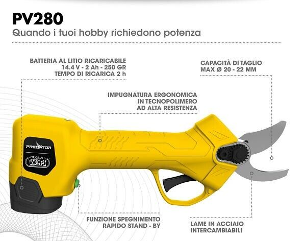 FORBICI DA POTATURA A BATTERIA PV280 MM.20-22 14.4V 2.0AH PRE