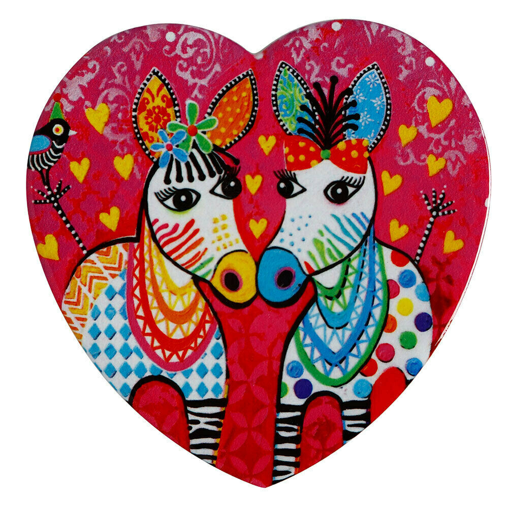 SOTTOBICCHIERE LOVE HEARTS 10CM ZIG ZAG ZEBRAS