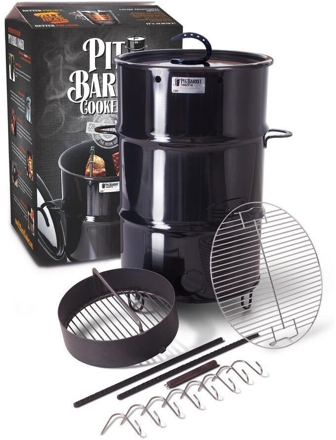 OFFERTA BARBECUE PIT BARREL AFFUMICATORE COOKER A CARBONE + COPERTURA PREMIUM NERA