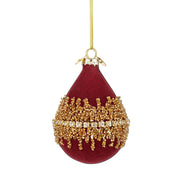 PALLINA DI NATALE IN VETRO LUXURY 10CM ROSSO ORO