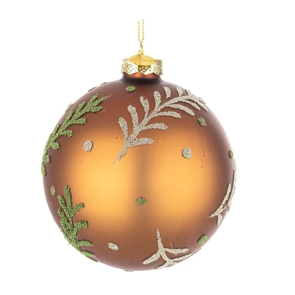 PALLINA DI NATALE IN VETRO AMELIE Ø10CM BRONZO
