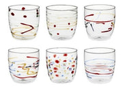 CARNIVAL SET 6 PZ BICCHIERI ACQUA 390 ML DECORI ASSORTITI