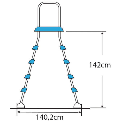 SCALETTA IN ACCIAIO INOX PER PISCINA FUORI TERRA CON ALTEZZA 132 CM