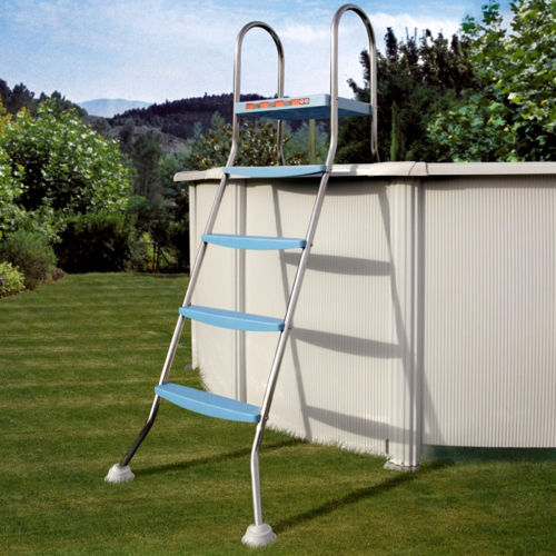 SCALETTA IN ACCIAIO INOX PER PISCINA FUORI TERRA CON ALTEZZA 132 CM