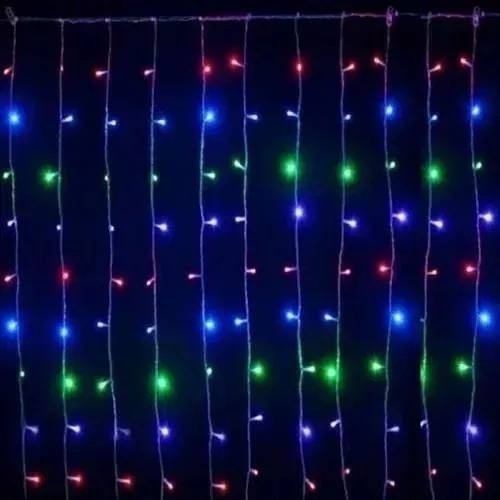 SET 2 TENDE PER FINESTRE  50X120CM 144 LED MULTICOLOR A BATTERIA