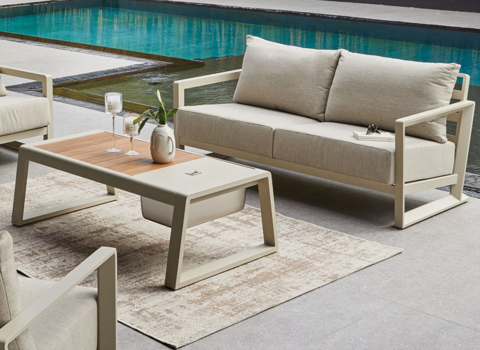 SALOTTO PERTH 4 PEZZI CREMA E BEIGE