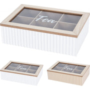 SCATOLA PER BUSTINE DA THE IN MDF 24X16X7CM ASSORTITO