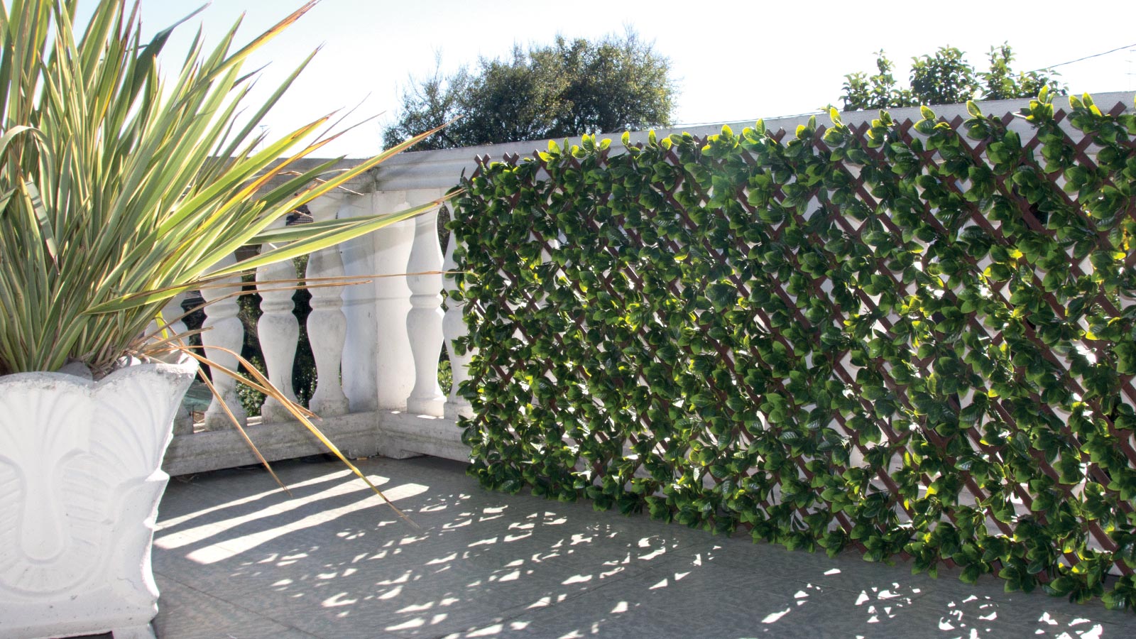 SIEPE SINTETICA CON TRALICCIO ESTENDIBILE DIVY 3D TRELLIS 1X2 M