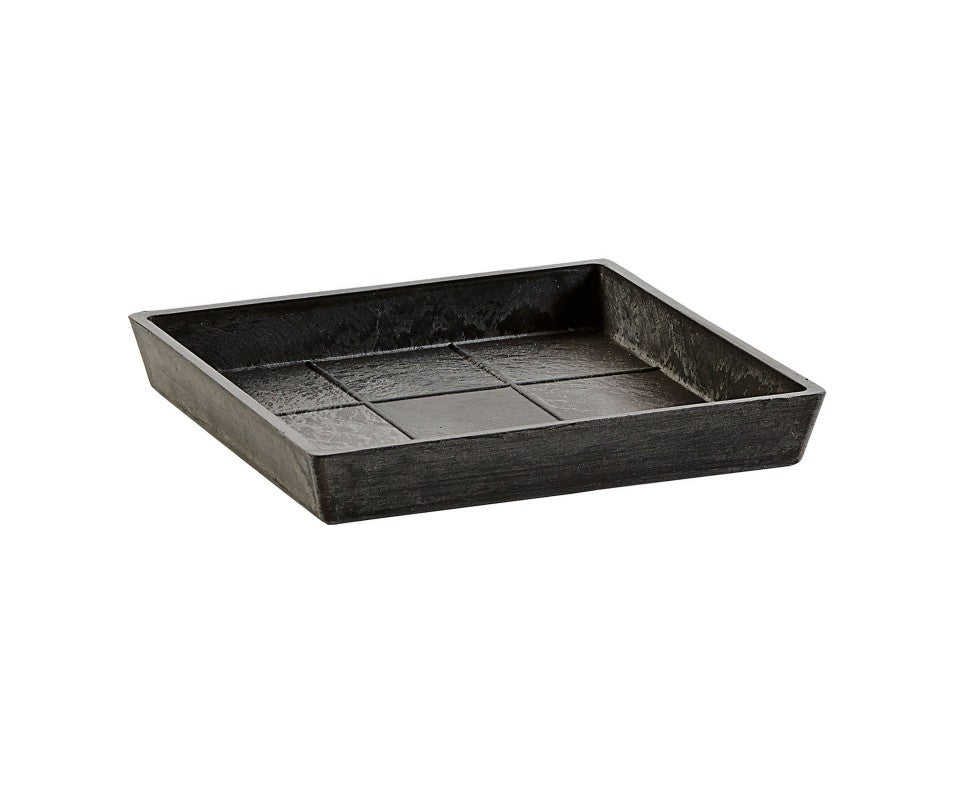 SOTTOVASO QUADRATO ROTTERDAM GRIGIO SCURO 18CM