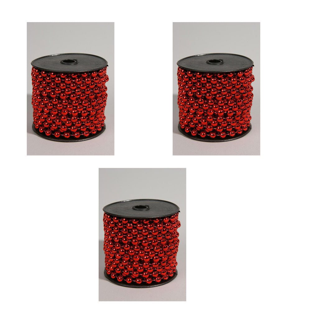 OFFERTA 3 GHIRLANDE NATALIZIA 8MM X 10 MT ROSSO