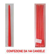 SET 144 CANDELE CLASSICHE 2x4CM ROSSO