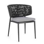 Sedia con cuscino Noelia 60x64x80cm Antracite Bizzotto