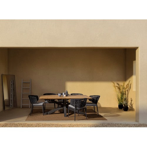 Sedia con cuscino Noelia 60x64x80cm Antracite Bizzotto