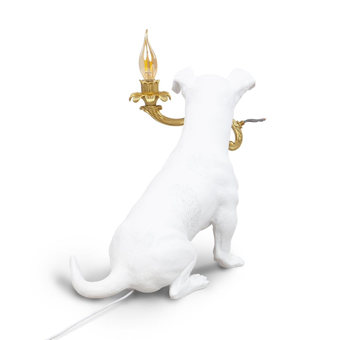 Lampada da Tavolo Rio Cane Bianco Oro 42x25x34cm SELETTI