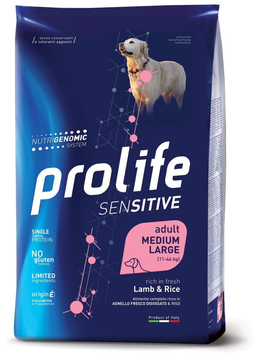 CROCCHETTE PROLIFE SENSITIVE ADULT AGNELLO & RISO - MEDIUM/LARGE 10KG