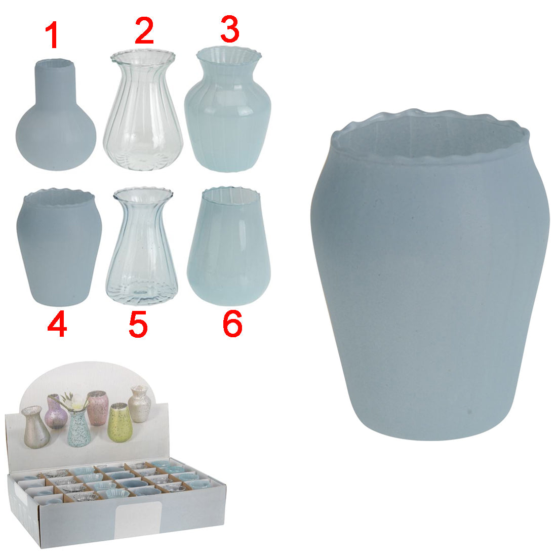 VASO PICCOLO D.8 CM IN VETRO BLU