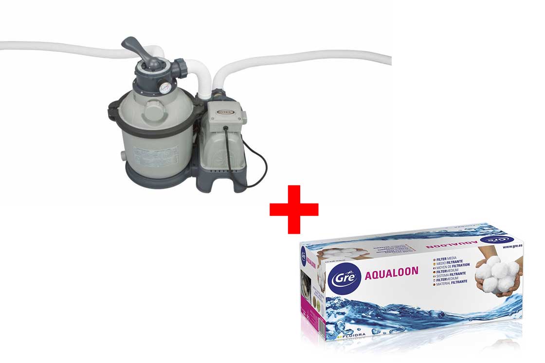 OFFERTA POMPA FILTRO A SABBIA DA 4500 L/H CON TIMER + BOX AQUALOON PER FILTRAZIONE PISCINA