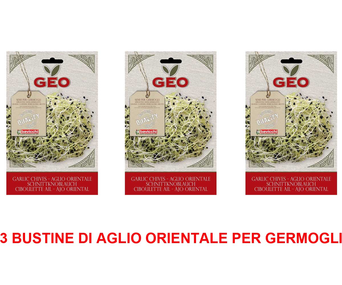 3 CONFEZIONI DI SEMI BIO DI AGLIO ORIENTALE PER GERMOGLI 6GR