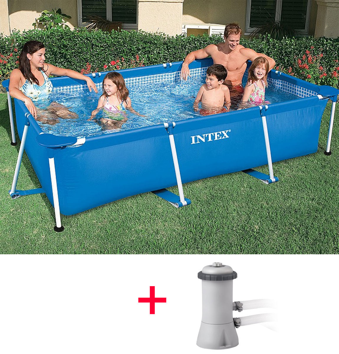 OFFERTA PISCINA FRAME RETTANGOLARE CM 300X200X75 + POMPA FILTRO 3.785 L/H