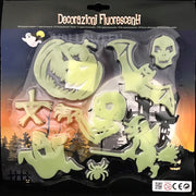 FIGURE DI HALLOWEEN FLUORESCENTI CON ADESIVO ASSORTITE