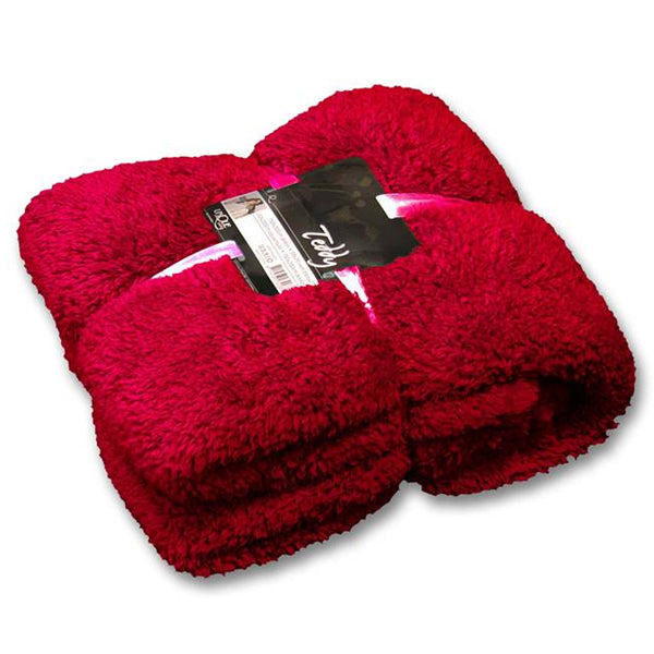COPERTA PLAID TEDDY 150X200CM ROSSO