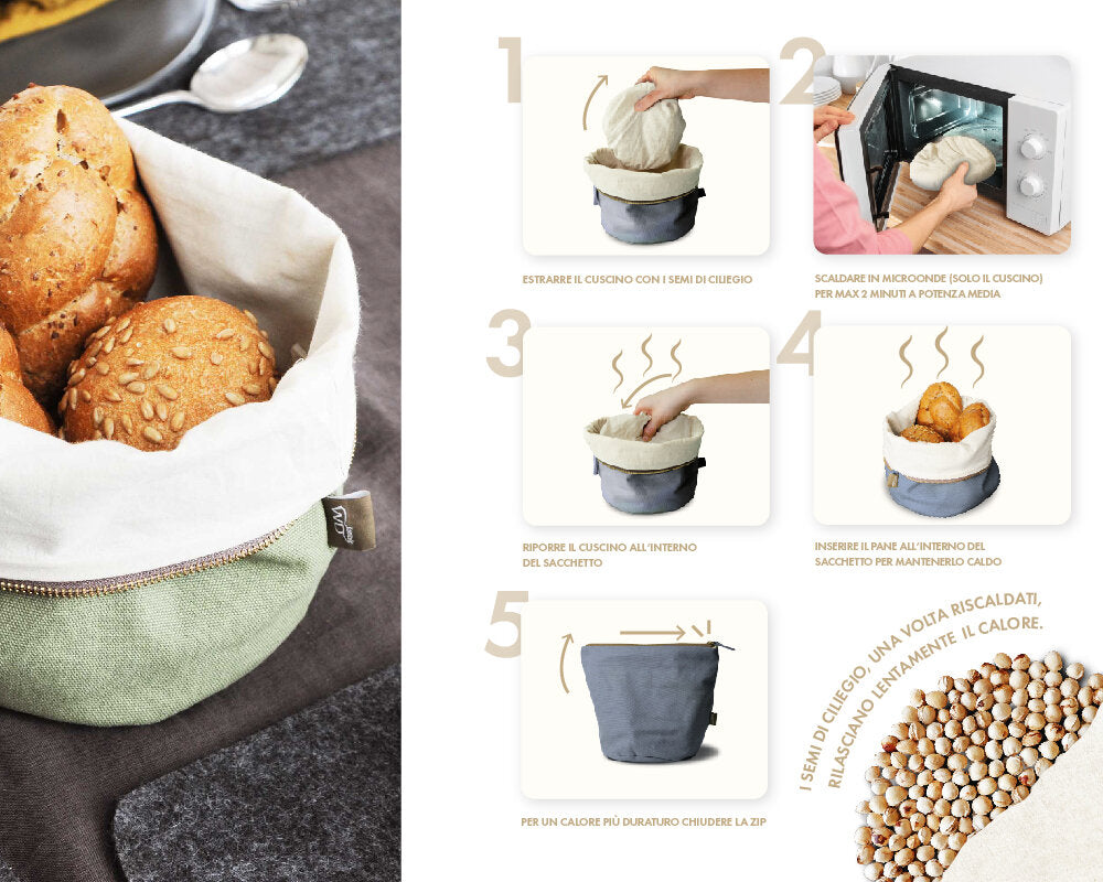 SACCHETTO PER PANE RISCALDABILE BEIGE