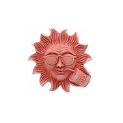 DECORAZIONE SOLE SERENO RIFINITA A MANO 26 CM IN TERRACOTTA