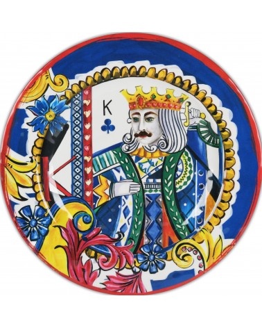 SET DI 6 PIATTI PIANI REGINA DI CUORI D. 28 CM