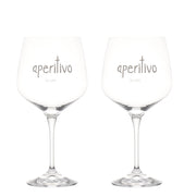 Set 2 calici cocktail Aperitivo 82cl Altezza 21cm x D11cm decoro bianco Simple Day