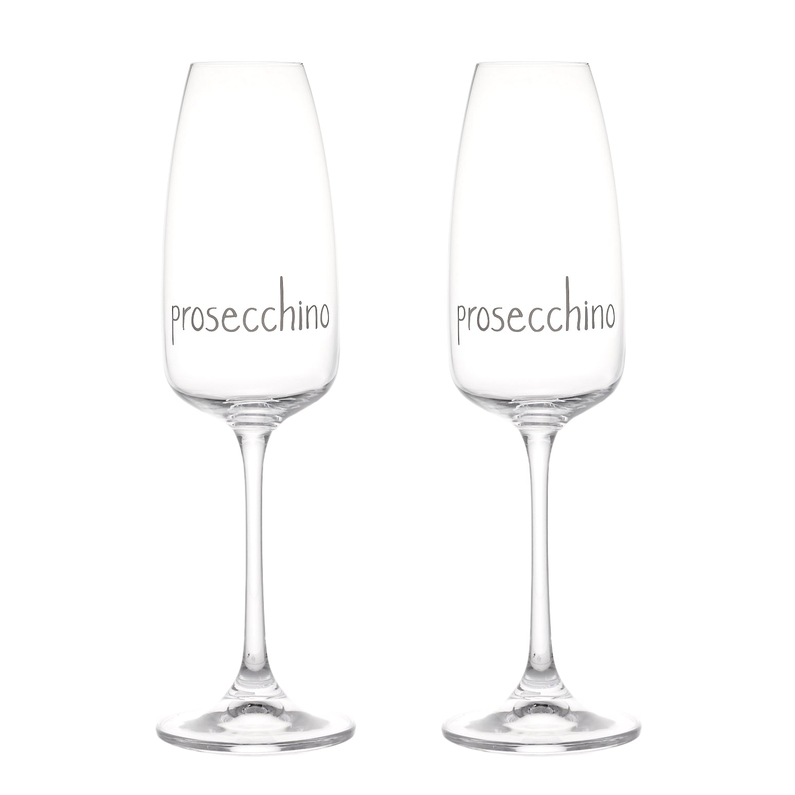 Set 2 calici flute Prosecco 29cl 25,2x7cm decoro bianco SIMPLE DAY