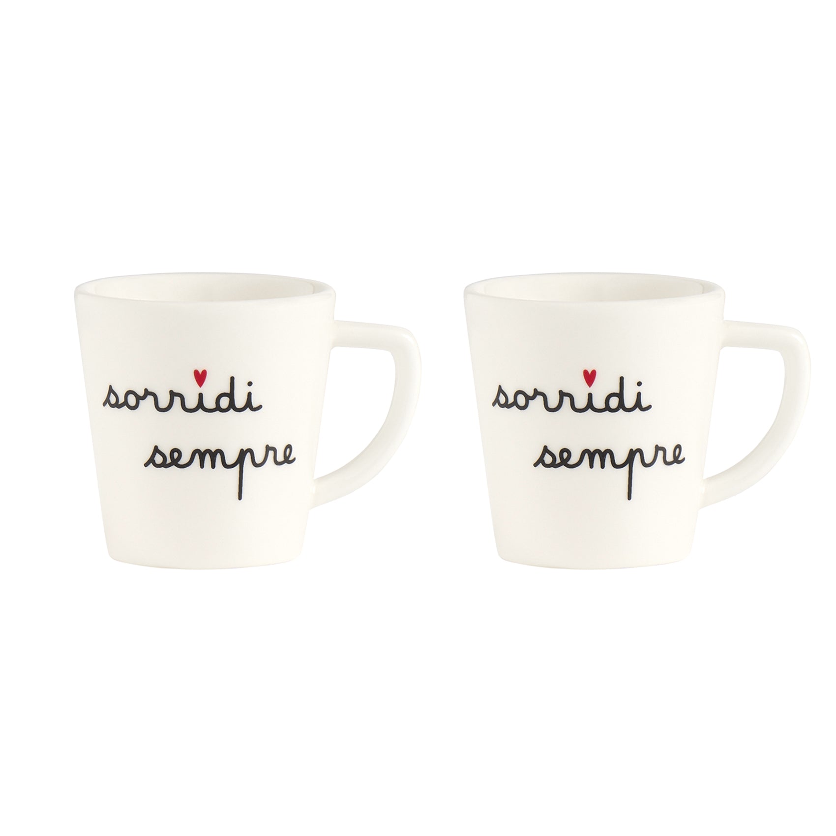Set 2 Tazzine Espresso Sorridi Sempre D 5.5cm H 6cm 100ml SIMPLE DAY