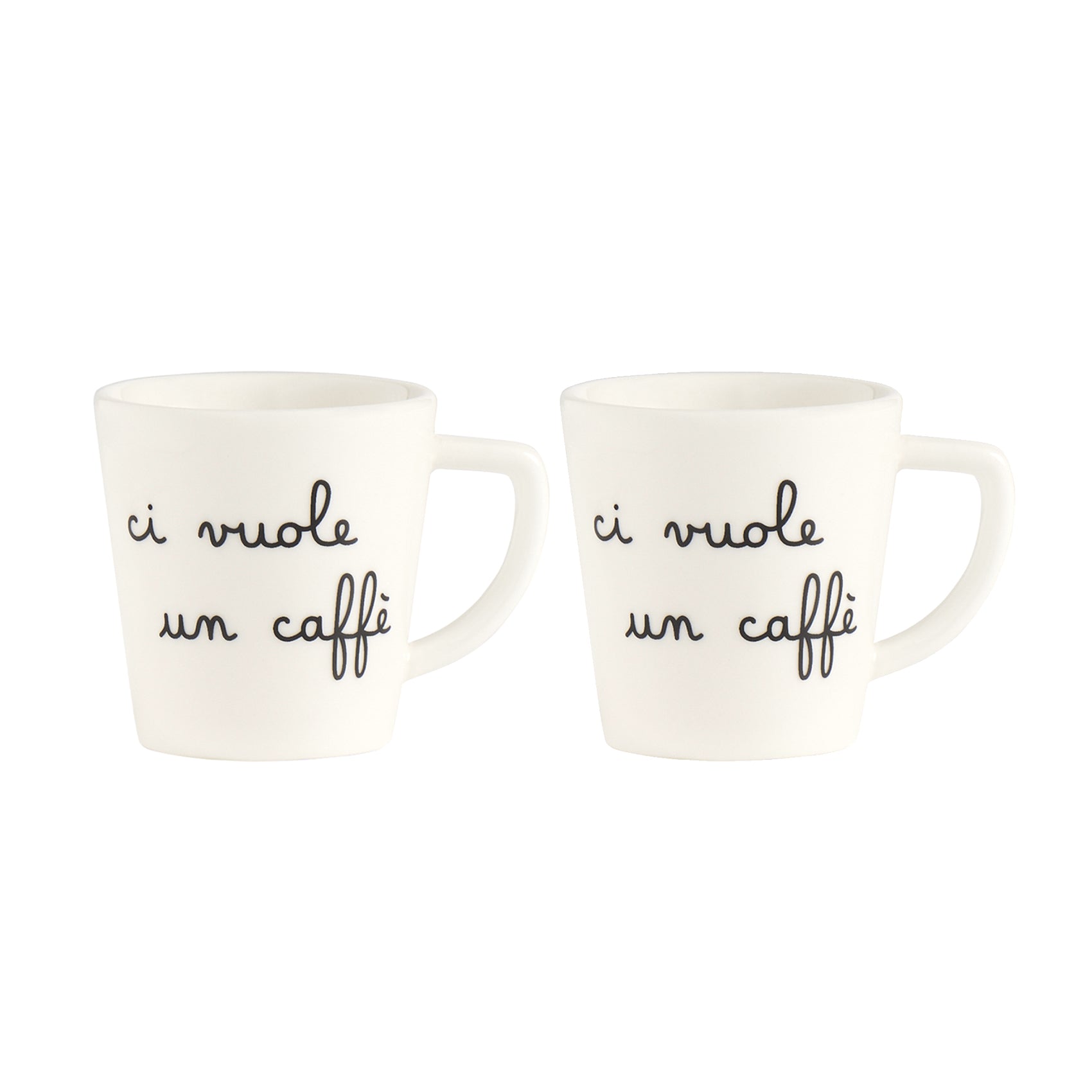 Set 2 Tazzine Espresso Ci Vuole un Caffè D 5.5 H 6 cm 100ml SIMPLE DAY
