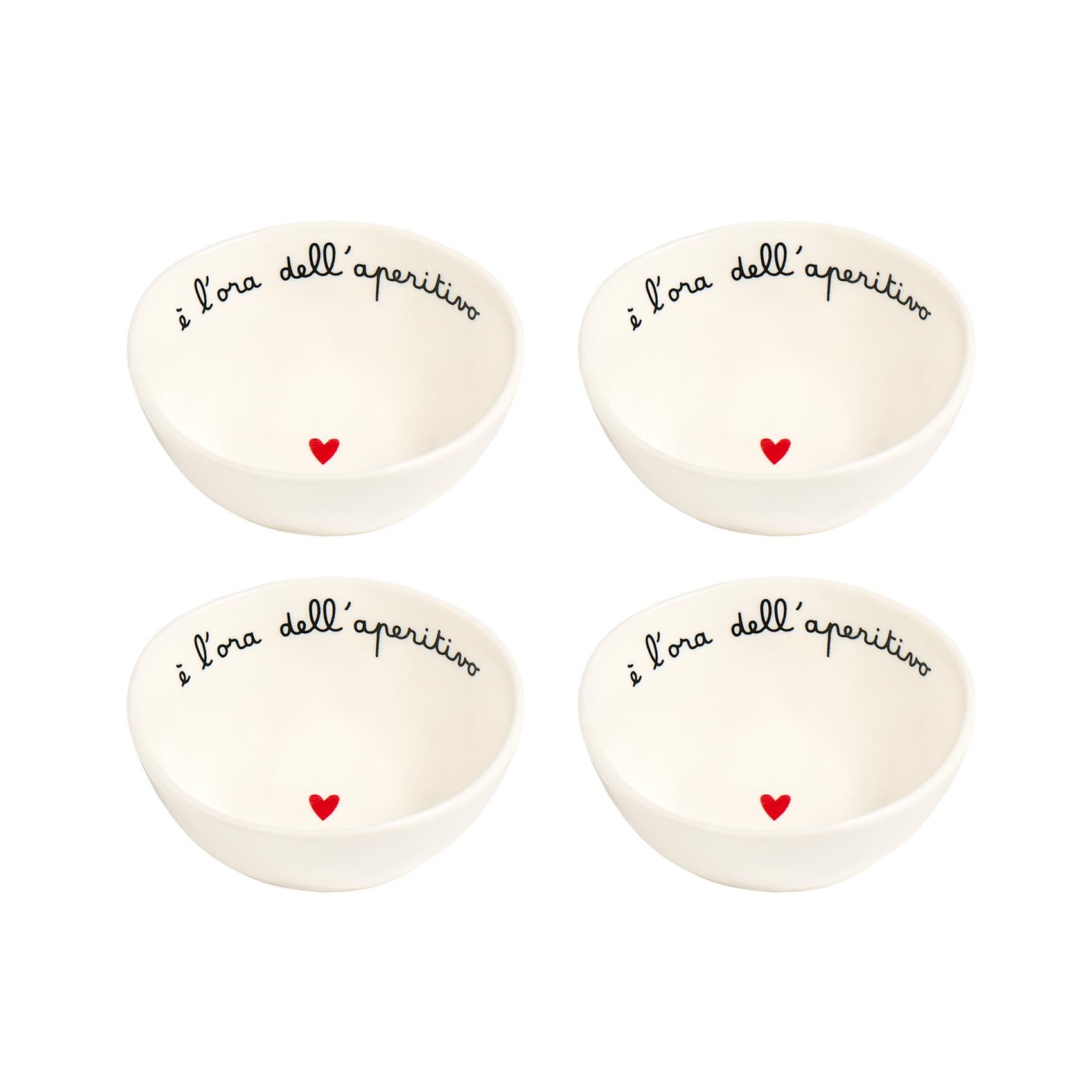Set 4 Coppette in gres E' l'ora dell'aperitivo D 8.5cm x h 3.5cm SIMPLE DAY