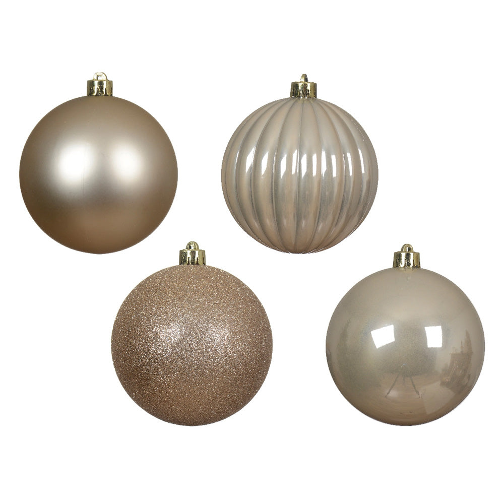 SET 4 PALLINE NATALIZIE INFRANGIBILI Ø10 CM PERLA