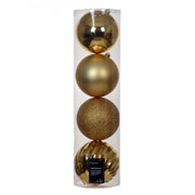 SET 4 PALLINE NATALIZIE INFRANGIBILI Ø14 CM ORO