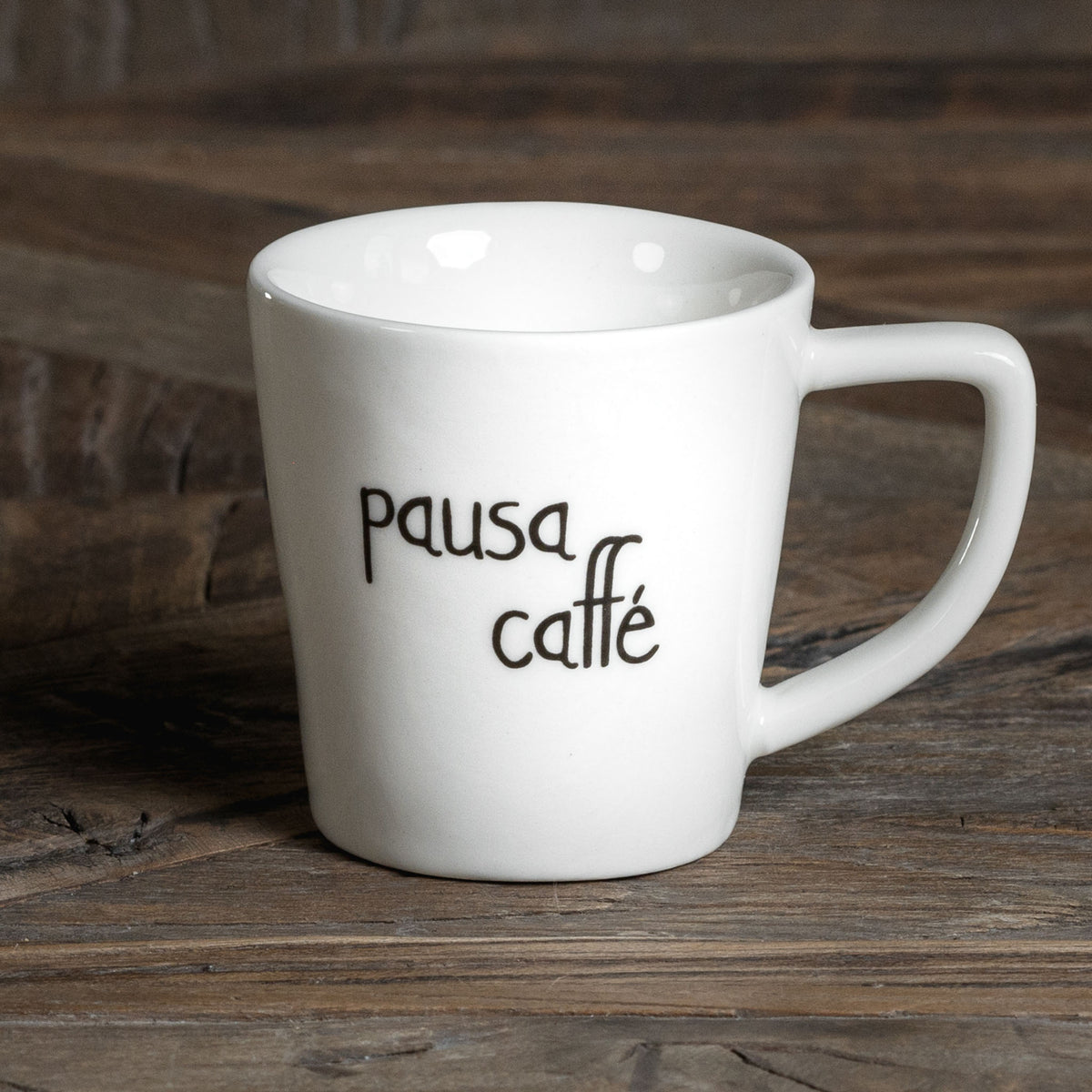 Set 2 Tazzine Espresso D5.5cm H6cm 100ml Bianco con scritta nera Simple Day