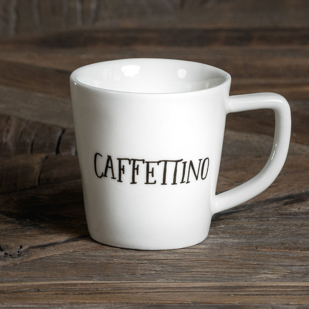 Set 2 tazzine espresso Caffettino D 5,5 H 6 cm 100ml Bianco con scritta nera Simple Day