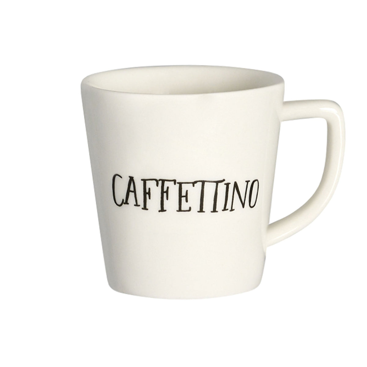 Set 2 tazzine espresso Caffettino D 5,5 H 6 cm 100ml Bianco con scritta nera Simple Day