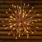 SFERA NATALIZIA ARGENTO 80 LED BIANCO CALDO