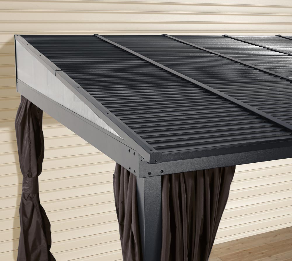 PERGOLA ADDOSSATA 3X3,5 ANTRACITE PORTLAND CON ZANZARIERE