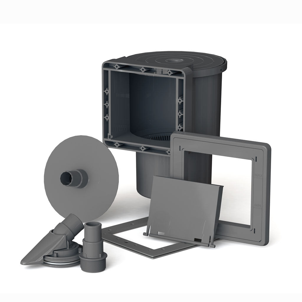 SKIMMER STANDARD COMPLETO PER PISCINE CON VALVOLA DI RITORNO GRIGIO