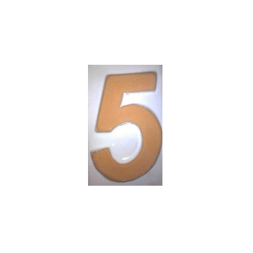 NUMERO SMALTATO 5 IN MATERIALE CERAMICO