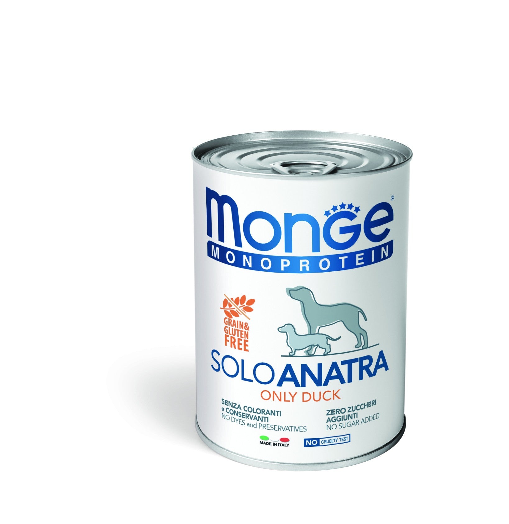 MONGE SCATOLETTA CIBO UMIDO CANE MONOPROTEICO SOLO ANATRA 400GR