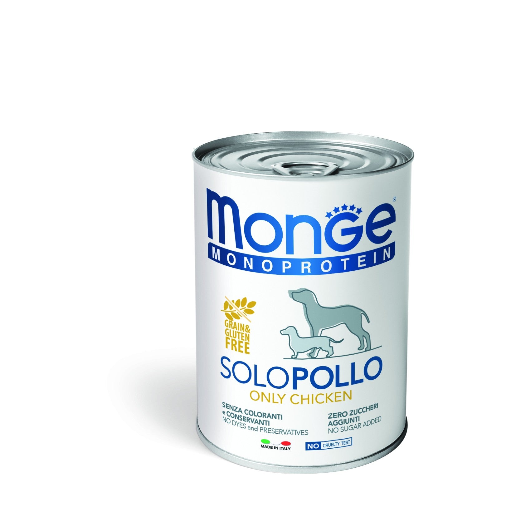 MONGE SCATOLETTA CIBO UMIDO CANE MONOPROTEICO SOLO POLLO  400GR